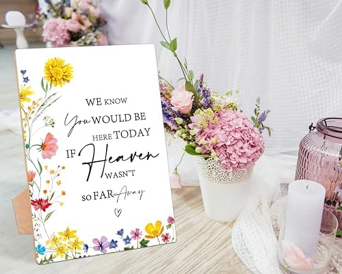Floral Wedding Ceremony Sign with Stand Pack of 1