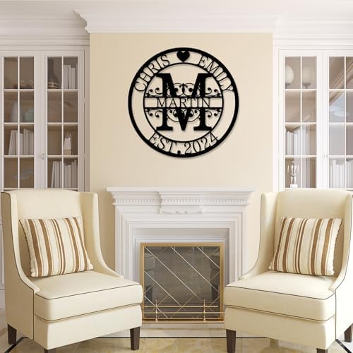 Custom Metal Monogram Sign for Wedding and Family