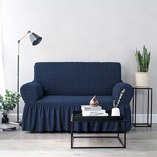 NICEEC Blue 3 Seater Sofa Slipcover with Skirt