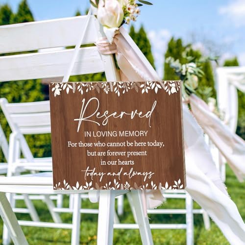 Rustic Wedding Memorial Sign with Ribbon