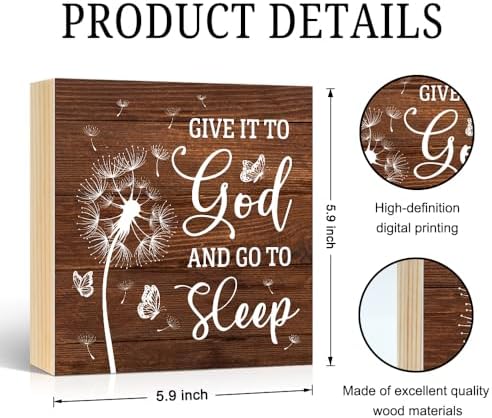 Give It To God And Go To Sleep Wooden Box Sign