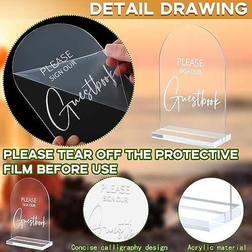 Chunful 4 Pcs Clear Acrylic Wedding Signs With Stand