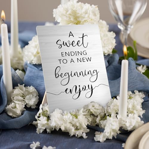 A Sweet Ending to a New Beginning Sign 5x7 inch