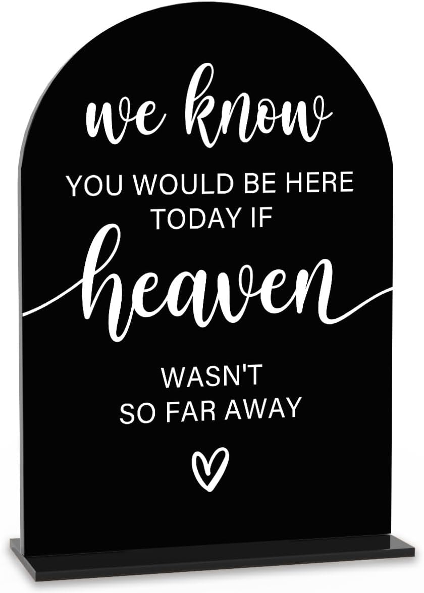Black Acrylic Wedding Sign for Ceremony and Reception