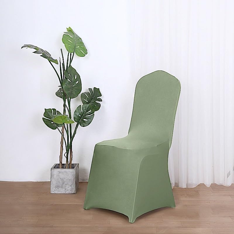Balsa Circle 6 Pcs Eucalyptus Green Spandex Chair Covers for Parties