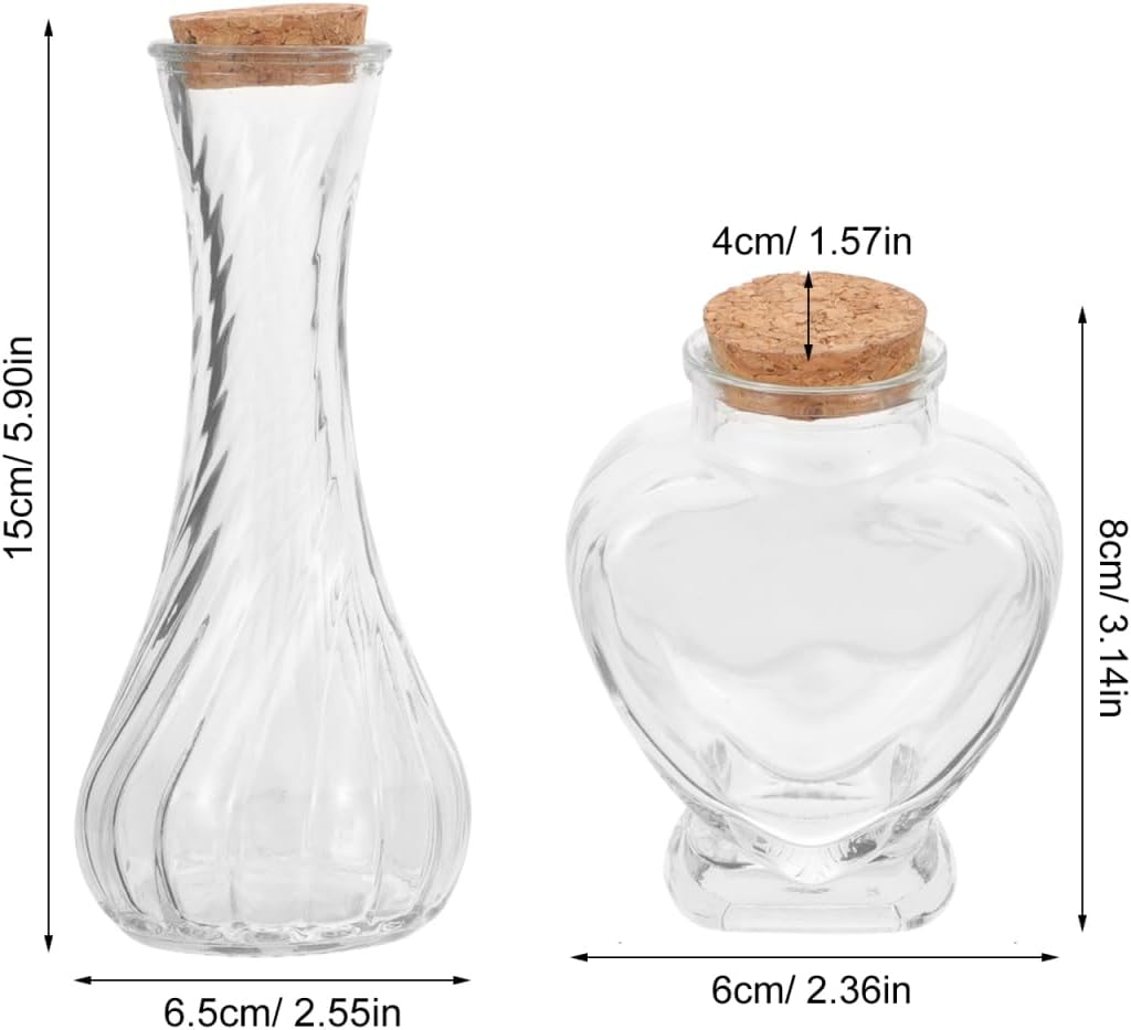 PRETYZOOM Decorative Glass Sand Ceremony Bottle Set 3pcs