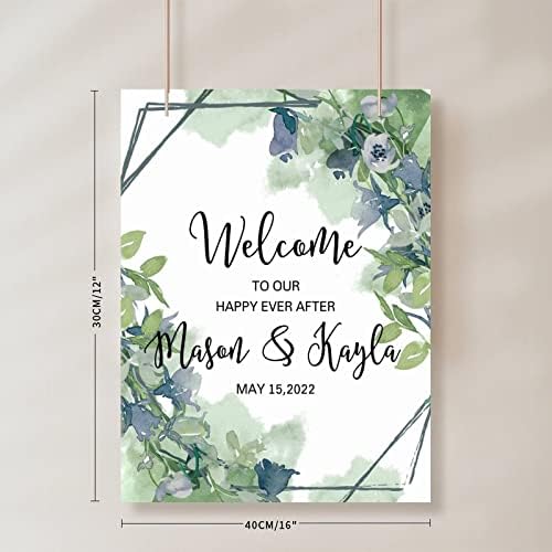 Alioyoit Customizable Wedding Welcome Sign 12x16 Inch