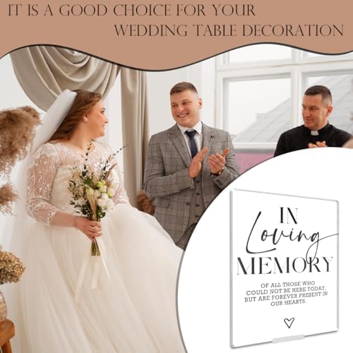 In Loving Memory Wedding Sign White Acrylic With Stand