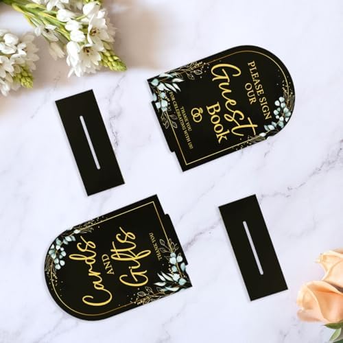 2-Piece Acrylic Wedding Sign Set for Ceremony Reception