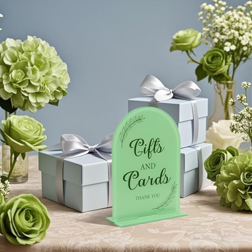 2Pcs Acrylic Wedding Signs Green 5x7 Inch Ceremony Reception