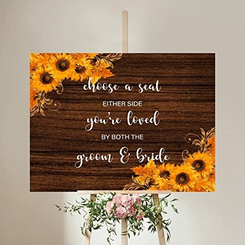 Custom Wedding Welcome Sign with Sunflowers