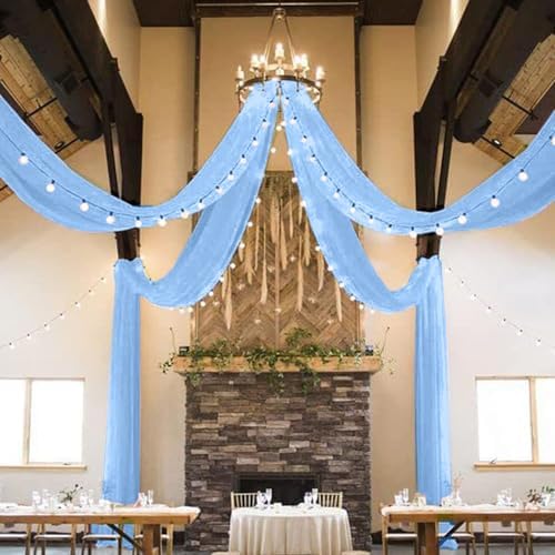 MODFUNS Light Blue Ceiling Drapes for Wedding and Party