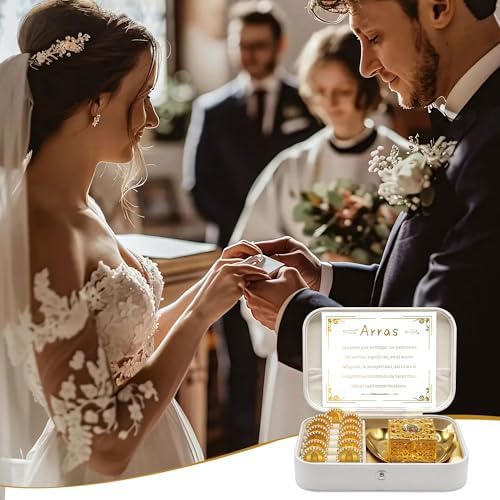 FANYX Wedding Arras Set with 13 Coins and Decorative Box
