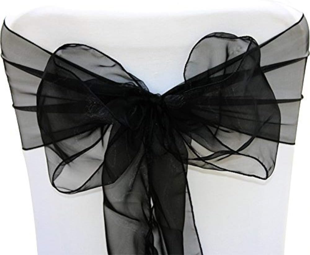 Organza Chair Bow Sashes Pack of 25 Black