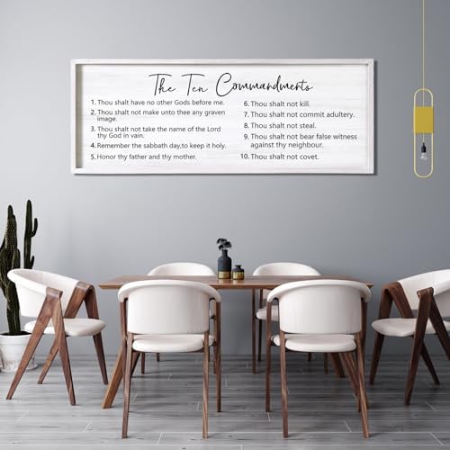 Homuvdok Ten Commandments Framed Wall Art 40x15