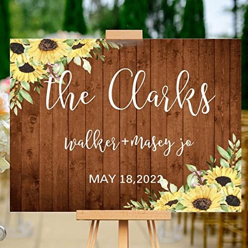 Personalized Wedding Welcome Sign Brown Wood 12x16 Inch