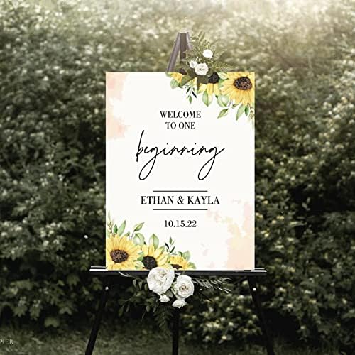 Alioyoit Personalized Wood Wedding Welcome Sign