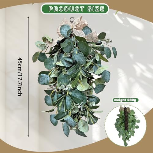177 Inch Eucalyptus Leaf Wreath for Front Door