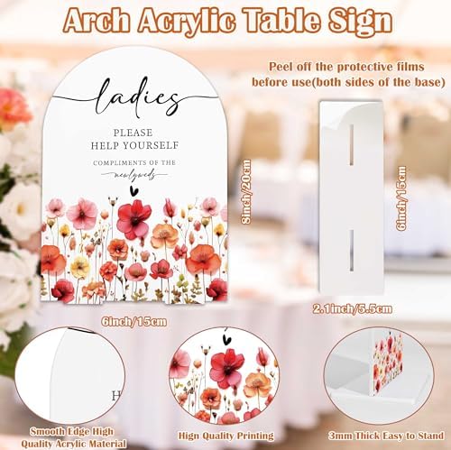 Wedding Bathroom Sign with Acrylic Base
