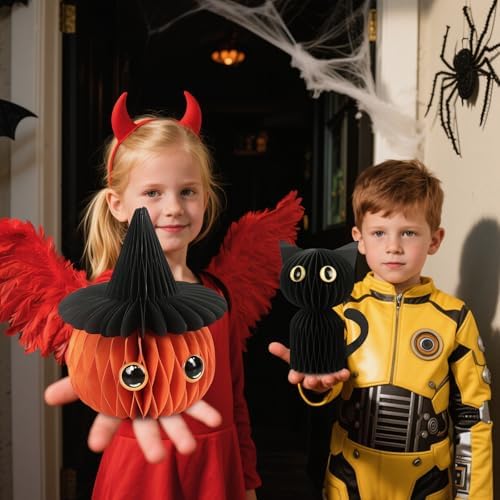 MCJC Halloween Paper Honeycomb Decorations Set