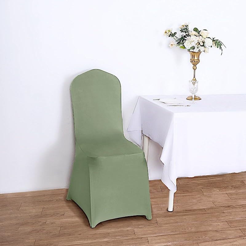 Balsa Circle 6 Pcs Eucalyptus Green Spandex Chair Covers for Parties