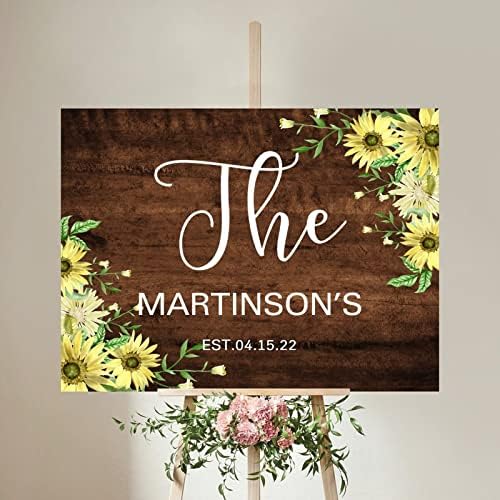 Alioyoit Custom Wedding Welcome Sign 12x16 Inch Brown Wood