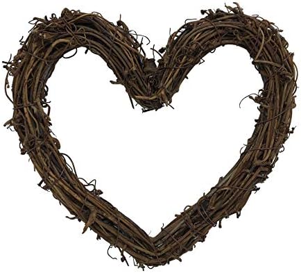 Heart Shaped Natural Grapevine Wreath Ring 14 Inch