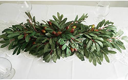 307in Artificial Olive Flower Swag Decorative Arch Wreath