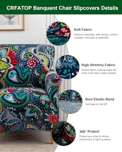 CRFATOP Stretch Armchair Covers with Flower Print