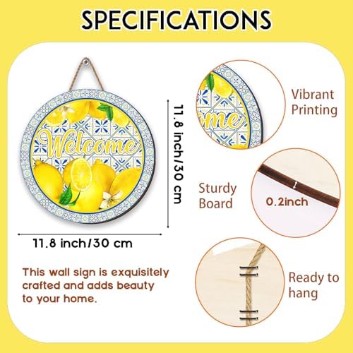 Summer Lemon Banner Spring Italian Lemons Hanging Sign Farmhouse Decor