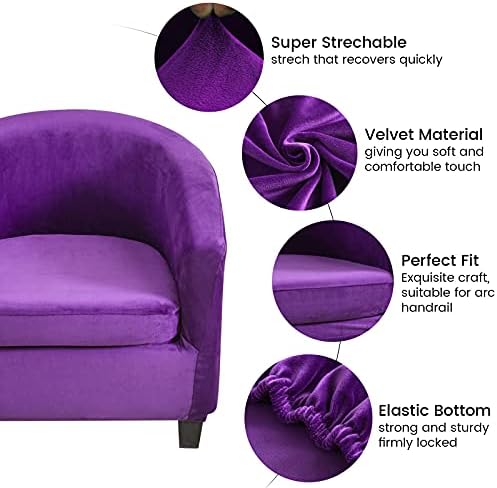 MIFXIN 2 Piece Velvet Tub Chair Covers Set