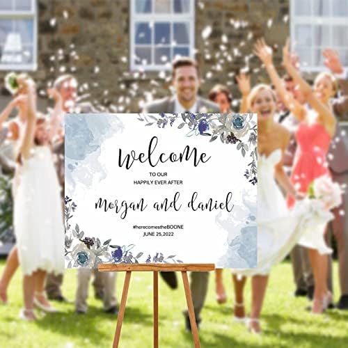 Alioyoit Elegant Rustic Wooden Wedding Welcome Sign