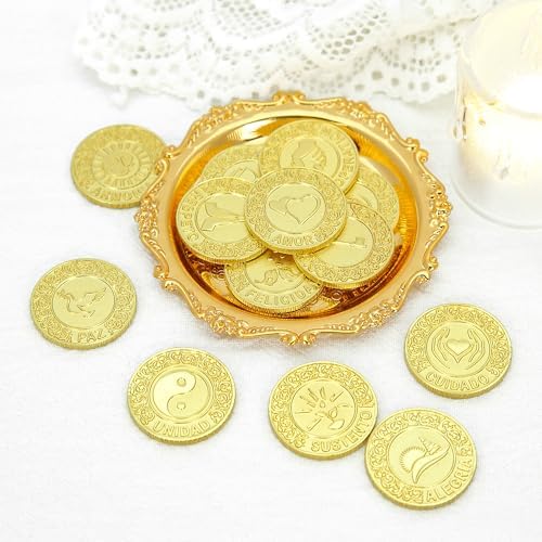TINGKU Gold Spanish Wedding Coins Set with Tray