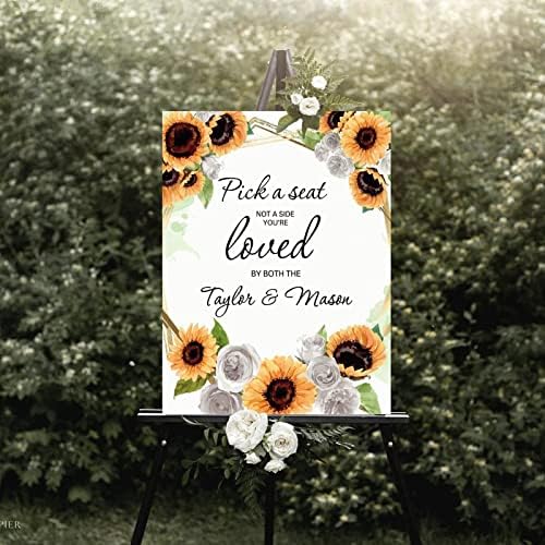 Alioyoit Wedding Welcome Sign with Sunflowers