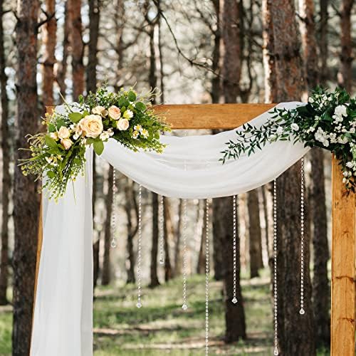 MOTUZP Artificial Rose Flower Swag 177In Arch Decor