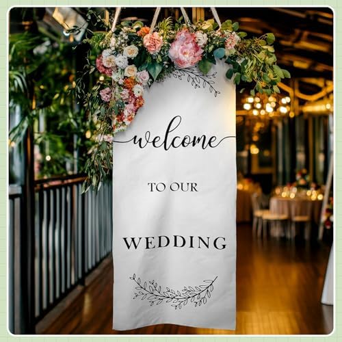 Yousoontic Rustic Wedding Welcome Sign Banner