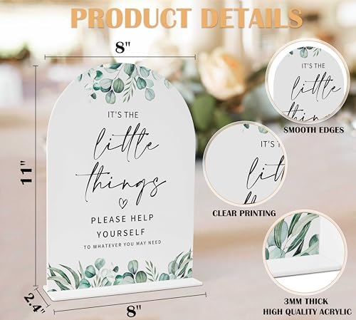 Elegant Greenery Wedding Sign with Holder