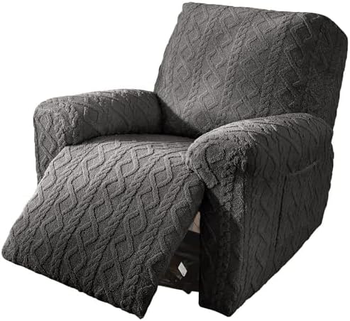 vctops 4 Piece Geometric Plush Recliner Slipcover