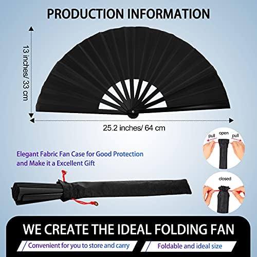 Blulu 4 Pcs 13 Inch Folding Dance Fans
