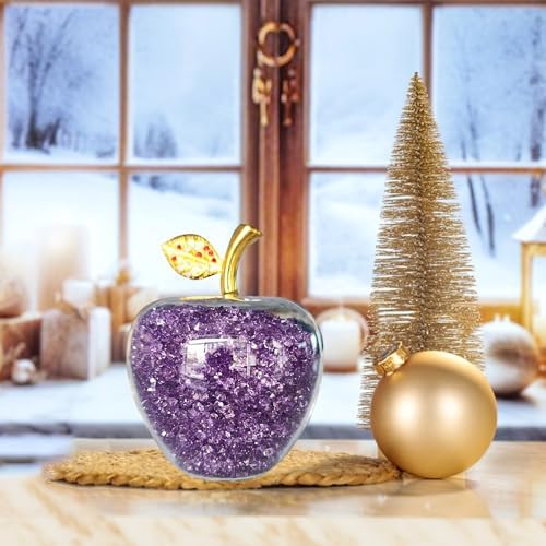Crystal Apple Figurine Artificial Glass Home Decor