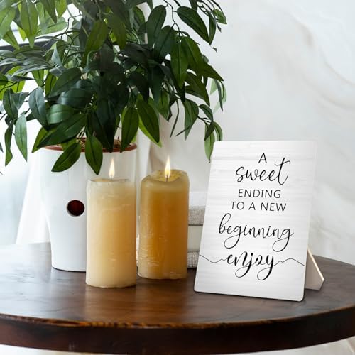 A Sweet Ending to a New Beginning Sign 5x7 inch