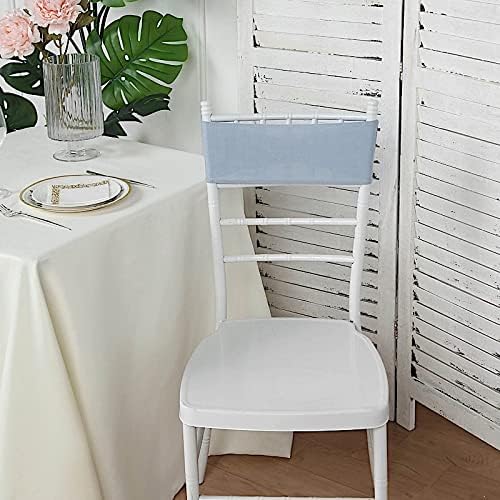 Balsa Circle 10 Dusty Blue Spandex Chair Sashes with Silver Round Buckle