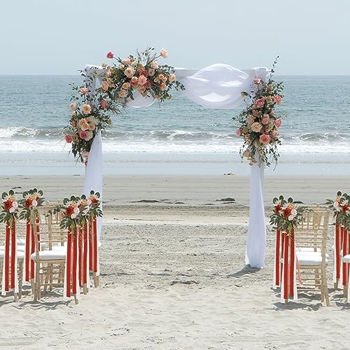 Senseya Wedding Chair Back Flower Decorations Set of 8