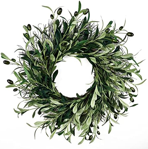 20 Inch Artificial Olive Wreath with Fruits