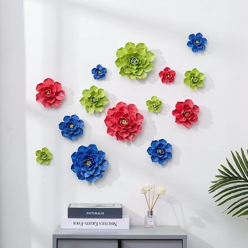 3D Ceramic Flower Wall Art Sculpture by Bi-Sonic Lee