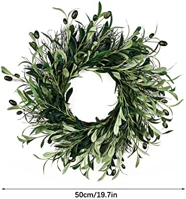 20 Inch Artificial Olive Wreath with Fruits