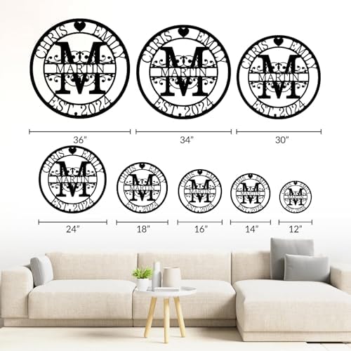 Custom Metal Monogram Sign for Wedding and Family