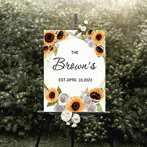 Alioyoit Wedding Welcome Sign Sunflowers 12x16 Inch