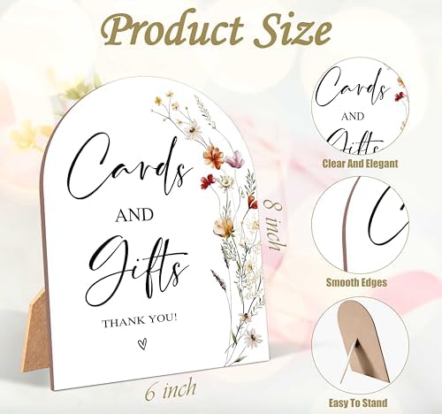 Wildflower Wedding Sign with Stand for Reception Decor