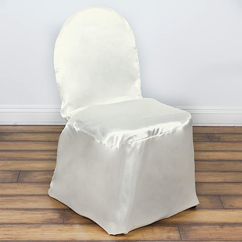 Balsa Circle 50 pcs Ivory Satin Chair Covers for Party Wedding